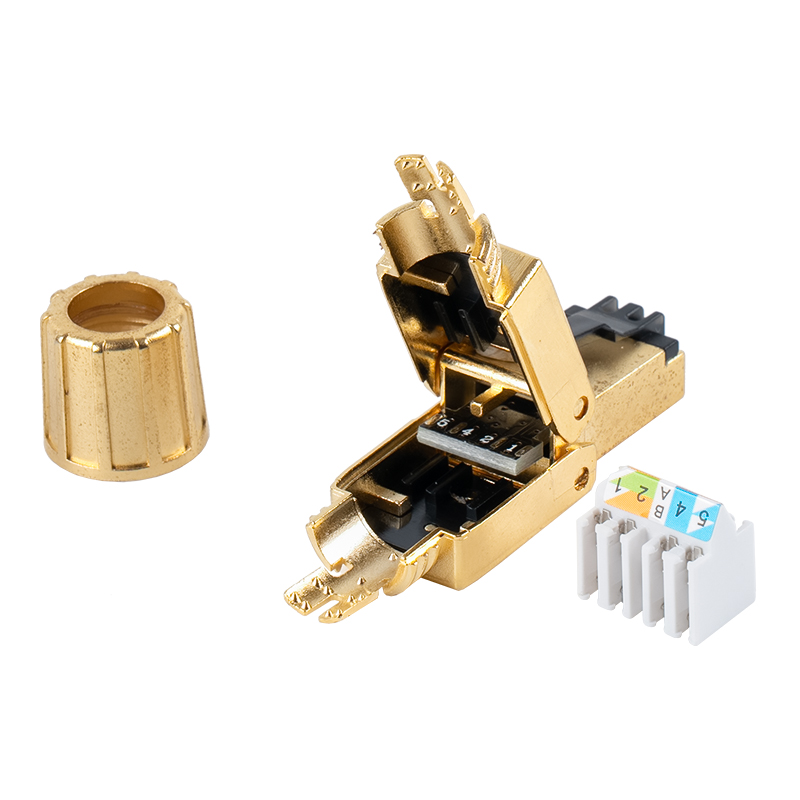 Cat8 Abgeschirmter werkzeugloser RJ45-Anschluss RJ-G40S-1-C8