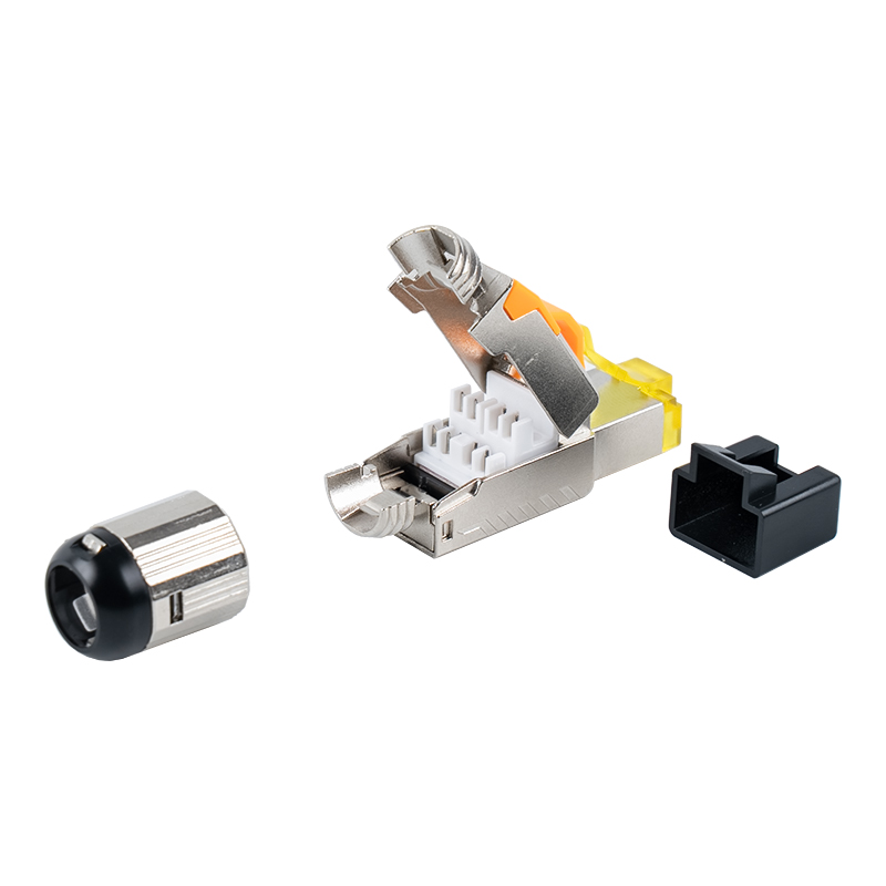 Cat6A Abgeschirmter werkzeugloser RJ45-Anschluss (mit Kunststoffabdeckung)RJ-G70S-C6A