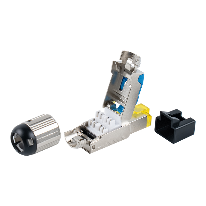 Cat6A Abgeschirmter werkzeugloser RJ45-Anschluss (mit Kunststoffabdeckung)RJ-G70S-C6A