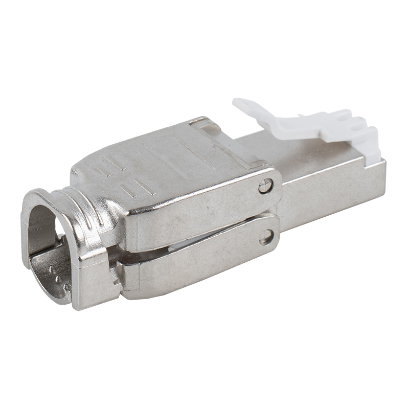 Cat6A Abgeschirmter, werkzeugloser RJ45-Stecker mit Druckknopf, RJ-602S-1-C6A