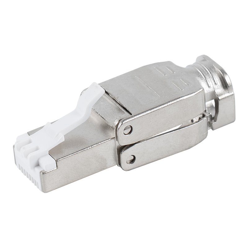 Cat6A Abgeschirmter Metallschnallen-Werkzeugloser RJ45-Anschluss RJ-602S-2-C6A