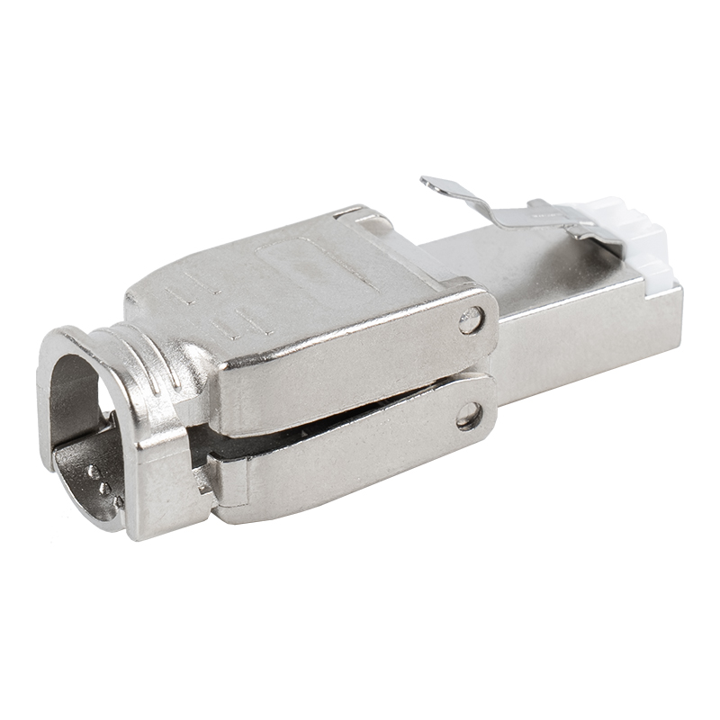 Cat6A Abgeschirmter Metallschnallen-Werkzeugloser RJ45-Anschluss RJ-602S-2-C6A