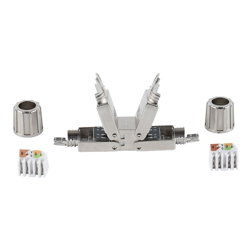 Cat6A Abgeschirmter werkzeugloser Verbinder （mit Montagebasis） RJ-603S-2-C6A