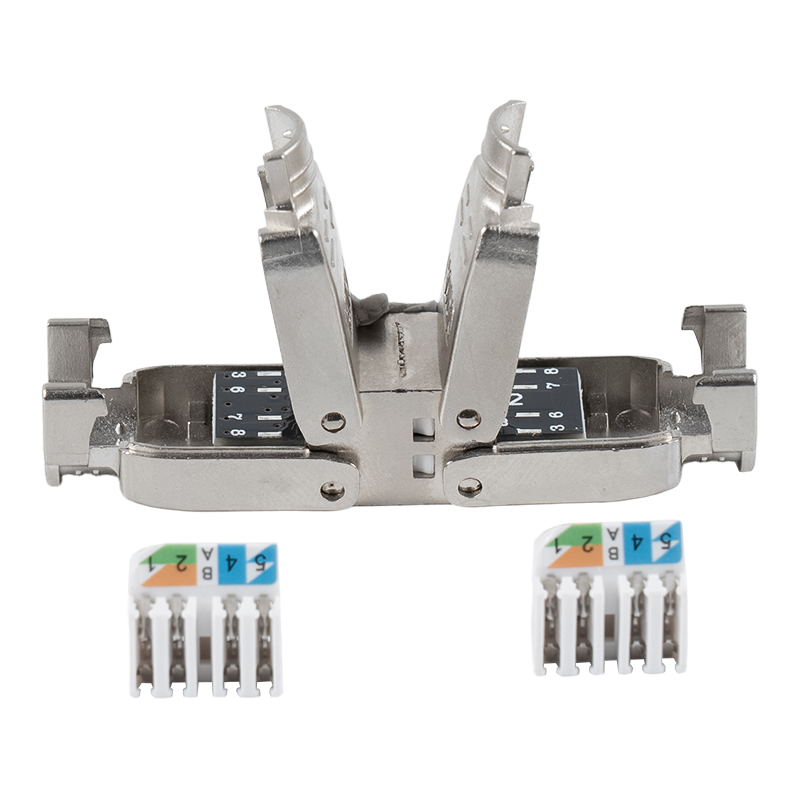 Cat6A Abgeschirmter, werkzeugloser Steckverbinder vom Push-Down-Typ RJ-603S-3-C6A