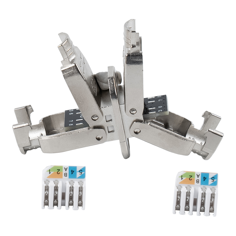 Cat6A Abgeschirmter, werkzeugloser Steckverbinder vom Push-Down-Typ (mit Montagebasis) RJ-603S-4-C6A