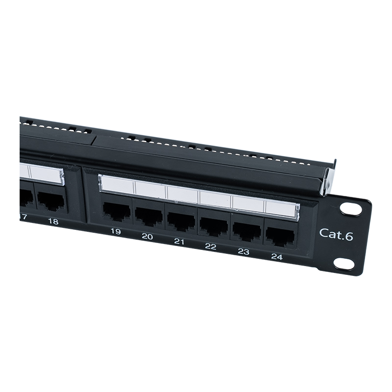 Kategorie 6 19-Zoll 1U ungeschirmtes 24-Port-Patchpanel (Doppelzweck-IDC; mit Kunststoffeinsatz) SP-3204D24-C6