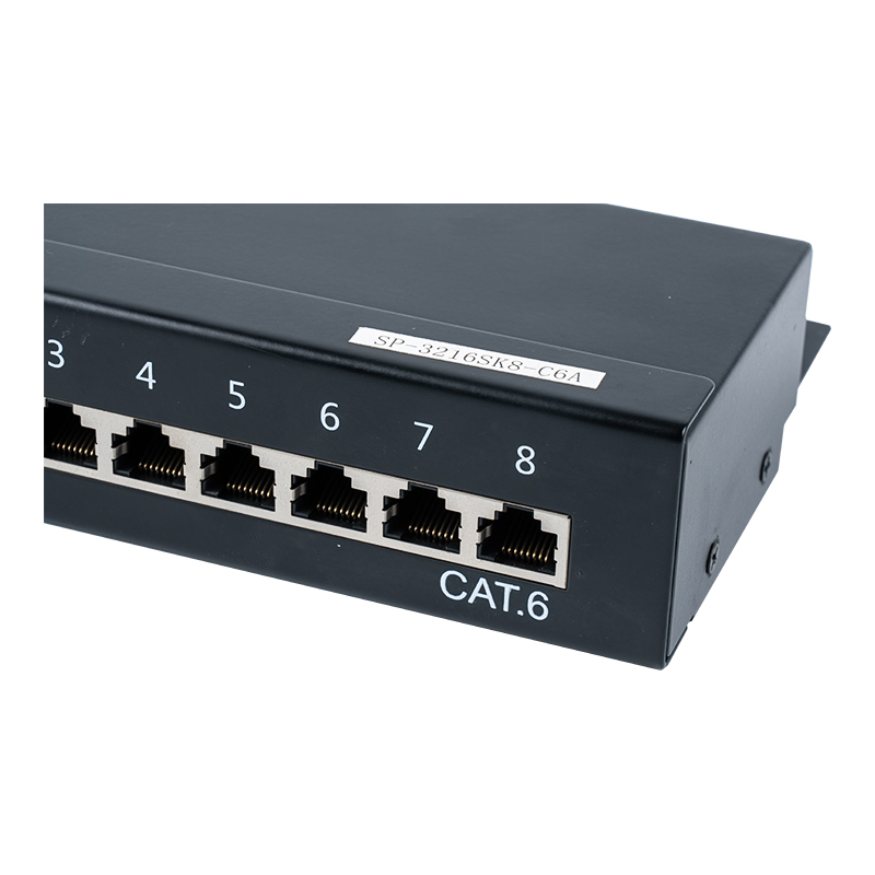 Kategorie 6 1U abgeschirmtes 8-Port-Patchpanel SP-3216SK8-C6