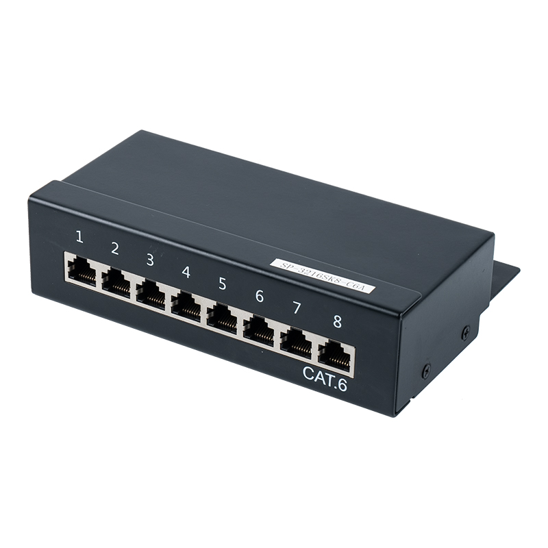 Kategorie 6 1U abgeschirmtes 8-Port-Patchpanel SP-3216SK8-C6