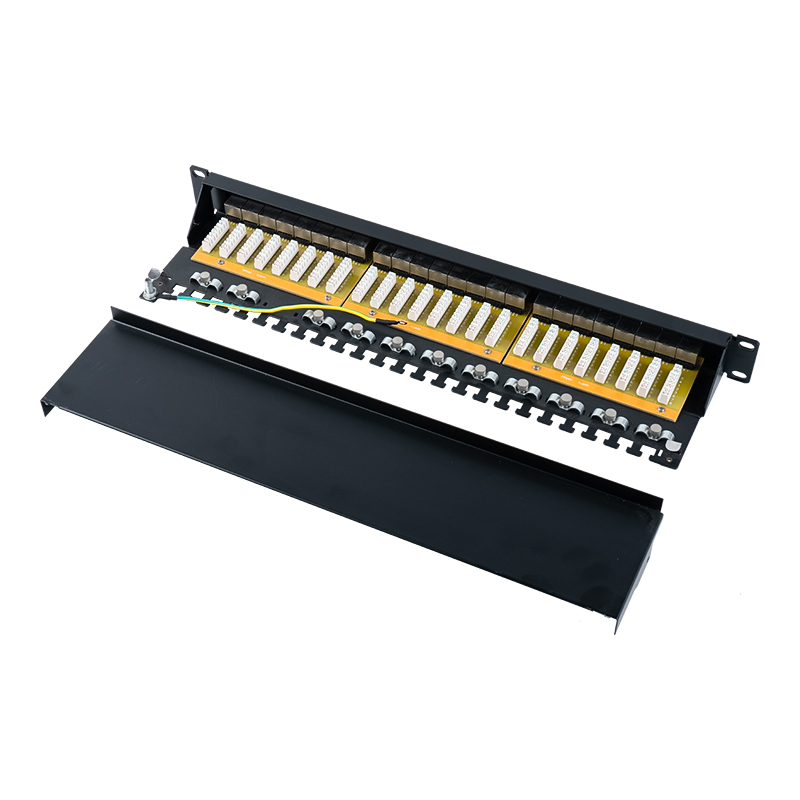 Kategorie 6 19 Zoll 1U abgeschirmtes 24-Port-Patchpanel SP-3217SK24-C6A