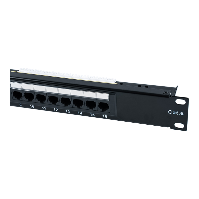 Kategorie 6 19-Zoll 1U ungeschirmtes 16-Port-Patchpanel (Doppelzweck-IDC) SP-3224D16-C6