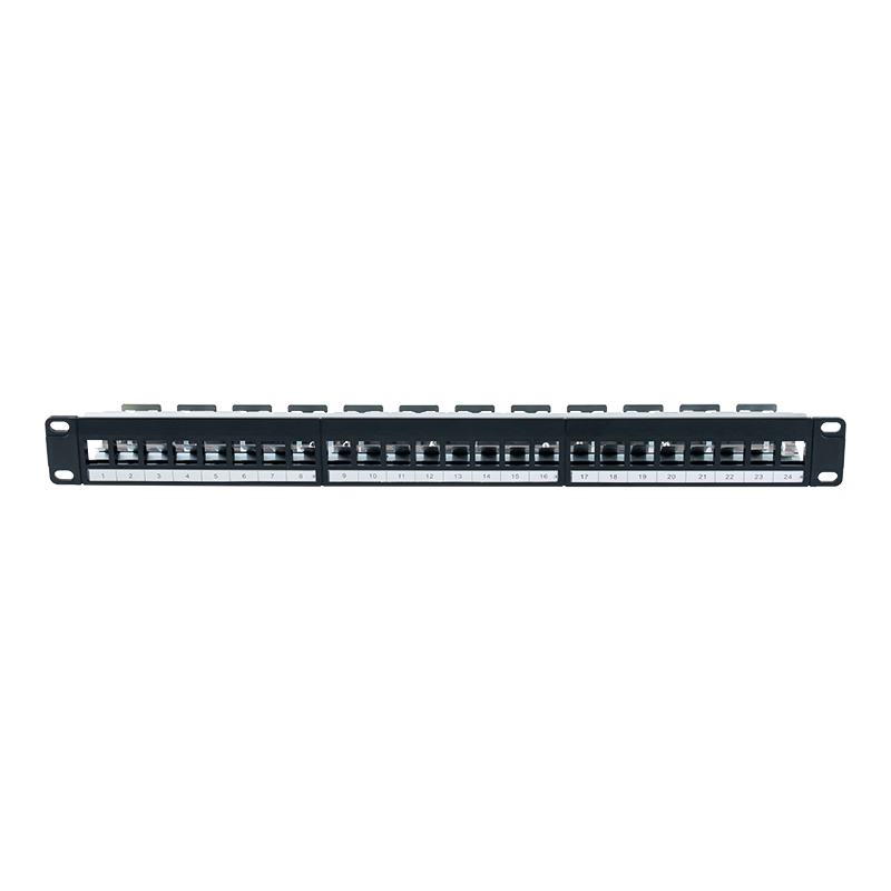 19-Zoll 1U 24-Port abgeschirmtes leeres Rack (mit Digitalkarte) SP-3245S-24P