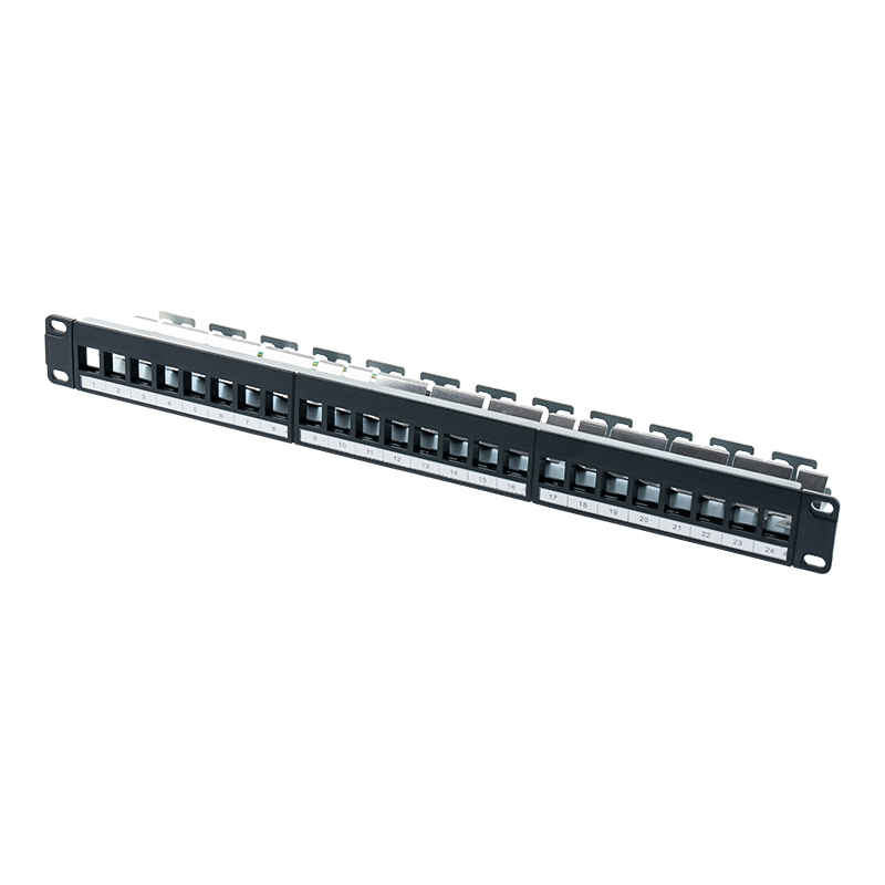 19-Zoll 1U 24-Port abgeschirmtes leeres Rack (mit Digitalkarte) SP-3245S-24P
