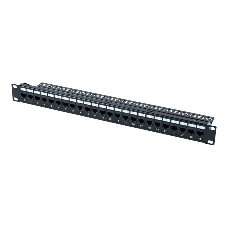 19-Zoll-1U-Patchpanel mit 24 Ports und Abschirmung (mit C6-Modul) SP-3260-24P