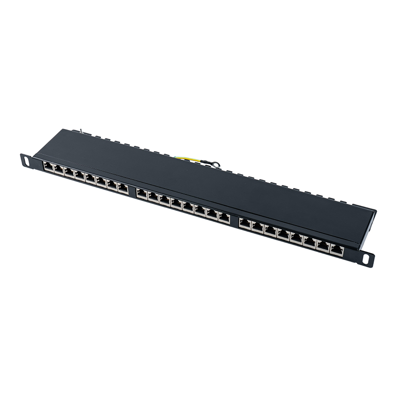 Cat6e 19 Zoll 0,5 U abgeschirmtes 24-Port-Patchpanel SP-3262SK24-C6A