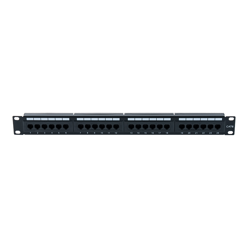 Cat6e 19-Zoll 1U ungeschirmtes 24-Port-Patchpanel (Doppelzweck-IDC) SP-3310D24-C6A