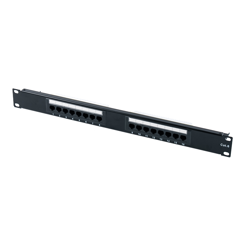 Cat6e 19-Zoll 1U ungeschirmtes 24-Port-Patchpanel (Doppelzweck-IDC) SP-3310D24-C6A