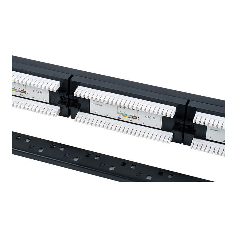Cat6e 19-Zoll 1U ungeschirmtes 24-Port-Patchpanel (Doppelzweck-IDC) SP-3310D24-C6A