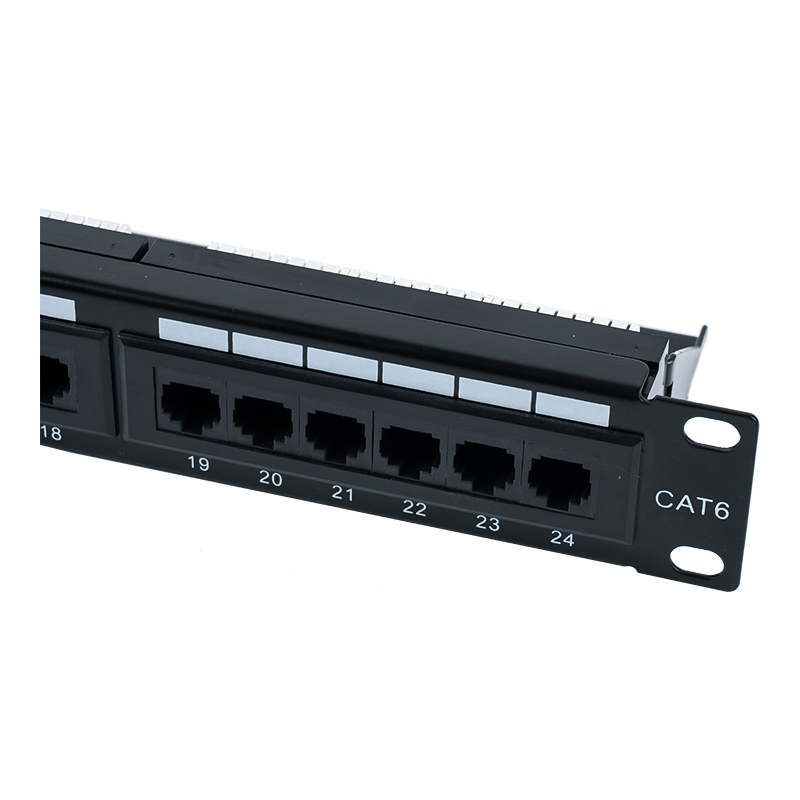 Cat6e 19-Zoll 1U ungeschirmtes 24-Port-Patchpanel (Doppelzweck-IDC) SP-3310D24-C6A