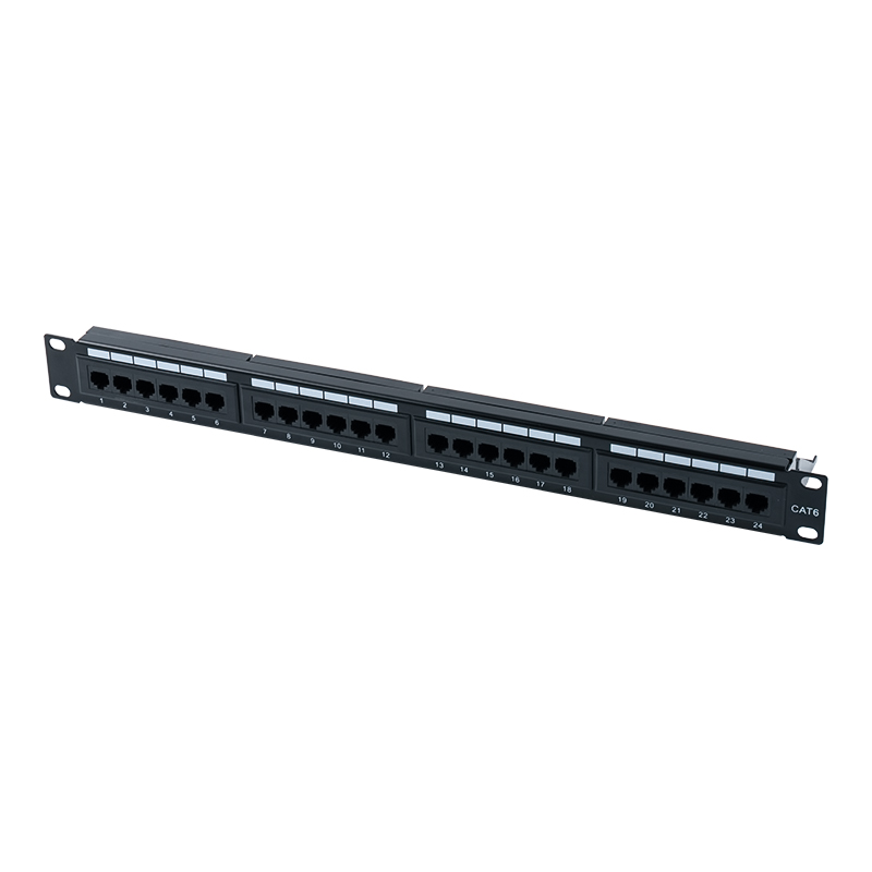 Cat6e 19-Zoll 1U ungeschirmtes 24-Port-Patchpanel (Doppelzweck-IDC) SP-3310D24-C6A