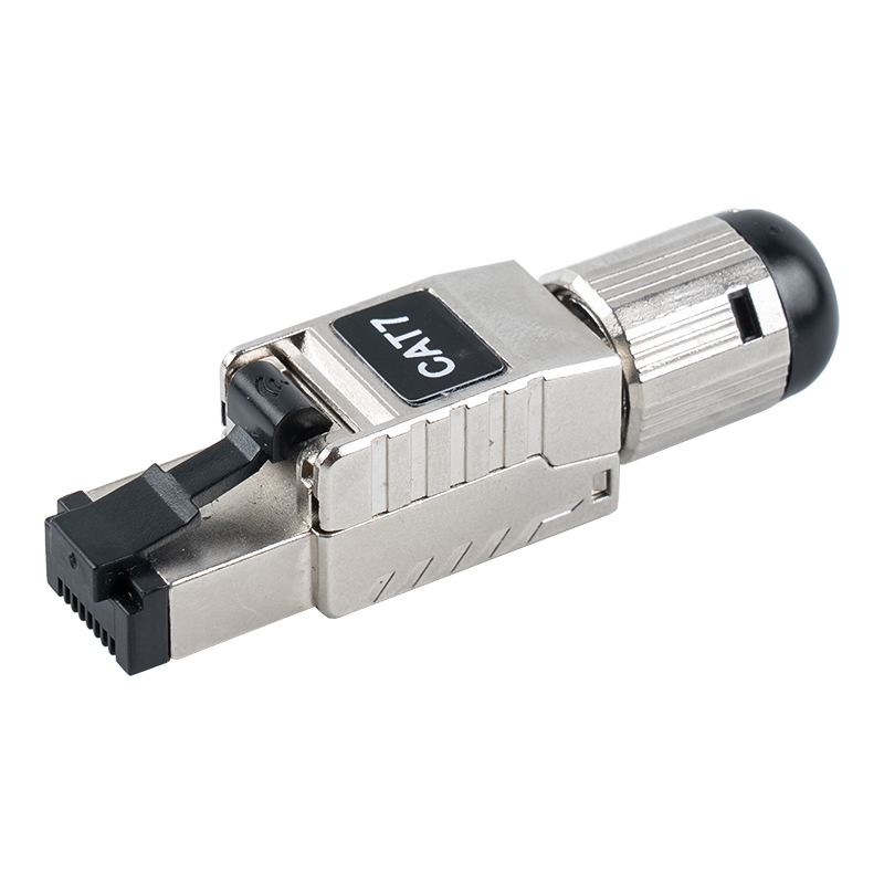 Cat7 Abgeschirmter werkzeugloser RJ45-Anschluss (mit schwarzem Kunststofffederclip) RJ-G60S-1-C7