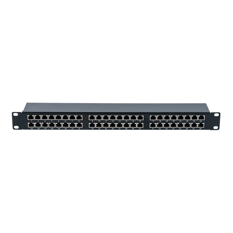 Cat6e 19-Zoll 1U abgeschirmtes 48-Port-Patchpanel SP-3262SK48-C6A