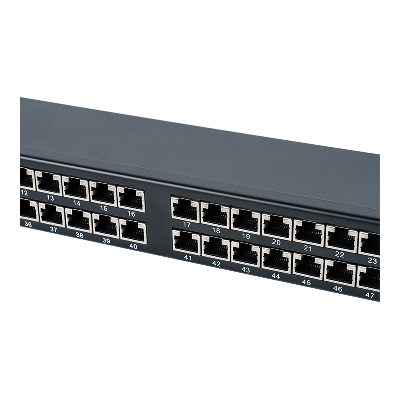 Cat6e 19-Zoll 1U abgeschirmtes 48-Port-Patchpanel SP-3262SK48-C6A