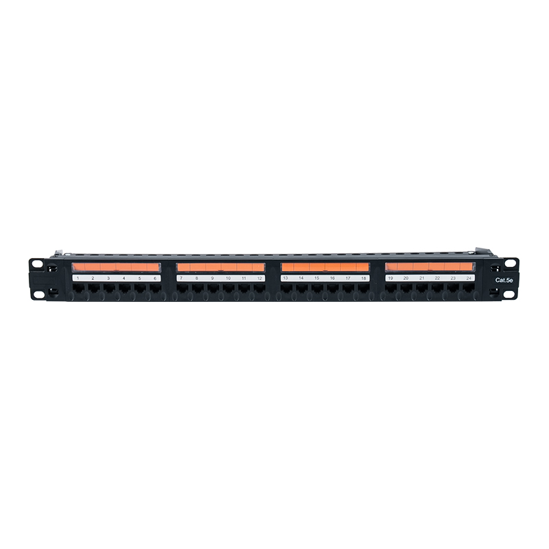 Cat5e 19 Zoll 1U ungeschirmtes 24-Port-Patchpanel (Klappfenster aus Kunststoff) SP-3410D24-C5E