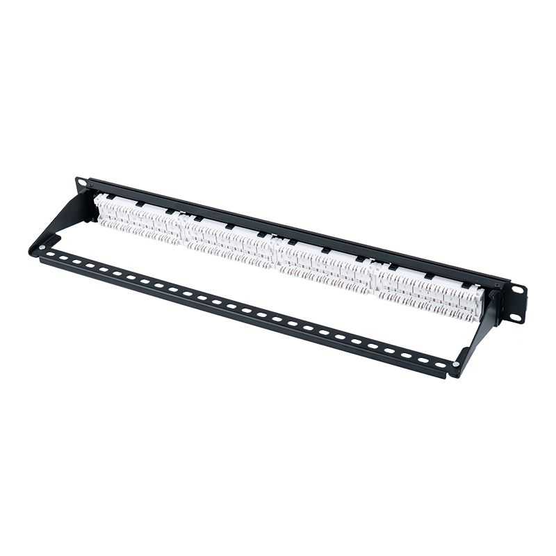 Cat5e 19 Zoll 1U ungeschirmtes 24-Port-Patchpanel (Klappfenster aus Kunststoff) SP-3410D24-C5E