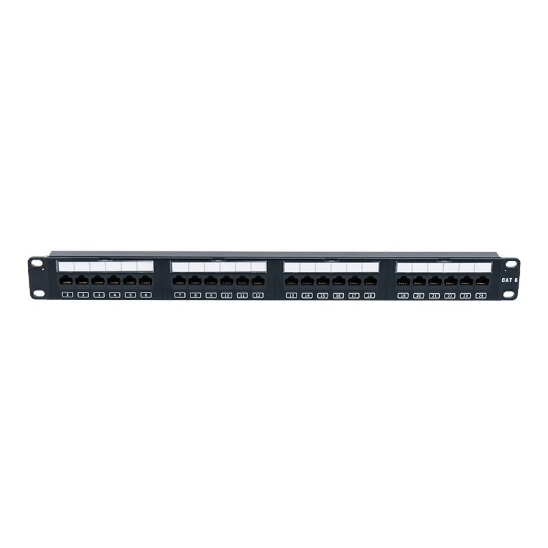 C6 19-Zoll 1U ungeschirmtes 24-Port-Patchpanel (Flip-Top-Kunststofffenster) SP-3411D24-C6